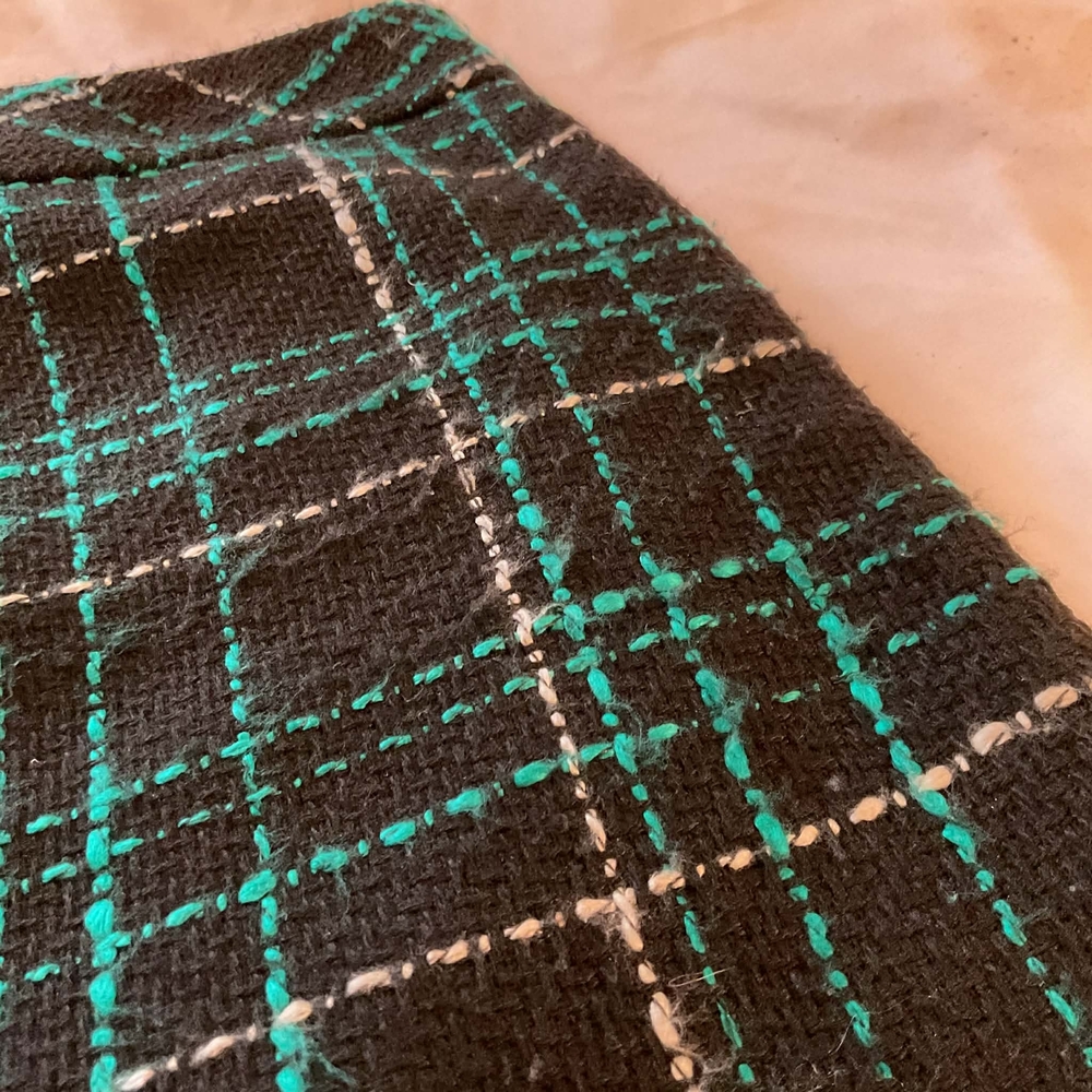 LOFT Green and Black Plaid Mini Skirt - Picture 8 of 8